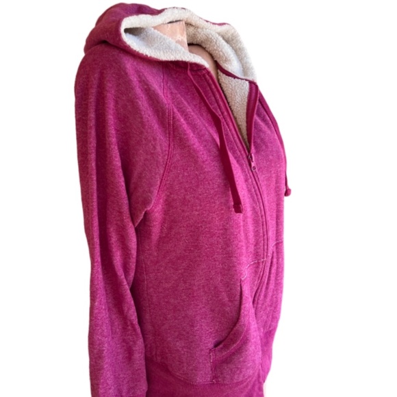 Bright Pink Zip Through Hoodie - Picture 3 of 8
